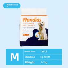 10/12 piezas de pañales grandes desechables para perros macho/hembra con propiedades absorbentes. Cinturón de soporte para perro macho/hembra con diseño a prueba de fugas. Adecuado para perros con incontinencia y pérdida de orina emocional. Paquete de 52 piezas. - Unitalla - Ver 15