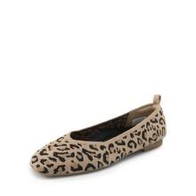 Women Slip On Flats Knit Square Toe Ballet Arch Support Stylish Casual Comfortable Washable Working Walking Flats Shoes - 豹 - 查看 2