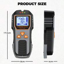 POROMETISTO-DSF01 Detector de pared/vigas de 6 en 1, localiza con precisión agujeros/cables eléctricos activos/metal/vigas de madera, herramienta de detección multifunción para madera/metales ferrosos/no ferrosos - Gris - Ver 12