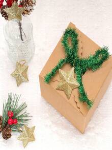 18/24/36pcs Gold Star Shaped Hanging Decorations, Ramadan Decor, Party Decorations, 1.96 Inches, Plastic Material, Holiday, Party, Gift And Festival Decorations