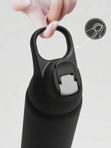 710毫升不锈钢保温水瓶，带吸管和提手，双层壁设计，保冷长达36小时，Tritan材质防漏瓶盖，适合运动和旅行。 - 黑色 - 查看 6