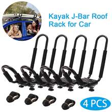 UNHO 4PCS Ultra Strong Load Kayak Rack J Bar Roof Rack Carrier Vehicle Space Saving - Black - View 4