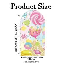 1Pc 2D Sweet Dessert Half Arch Backdrop - Kids Birthday Party Decor - Multicolor 01 - View 8