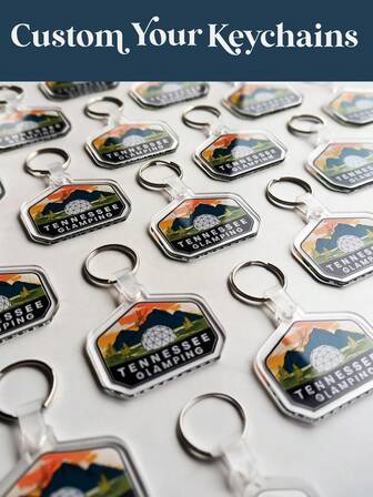 Personalisierter Schlüsselanhänger, Schlüsselanhänger mit eigenem Logo und Text, bedruckter Schlüsselanhänger mit farbigem Logo, Acryl-Schlüsselanhänger in Großmengen, Werbegeschenk, Messe-Konferenz