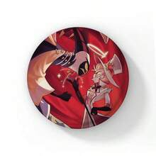 58mm Funny Pop Anime Hazbin Button Pin Creative Fun Cartoon Alastor Vox Husker Badge Brooch Bag Decor Fans Collect Gift - 58 mm - View 32