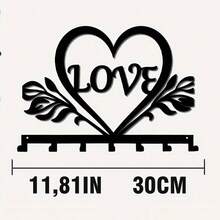 CIFbuy Fashionable Love Metal Key Hooks With 7 Hooks - Wall Mounted Storage Organizer, Suitable For Cat Pattern Decoration, Keys, Towels, Jackets, Kitchen Supplies, Etc. - Durable, Rust Proof Home Decoration, Perfectly Reflecting Warmth And Love,Suitable For Room Decor - Multicolor - View 4