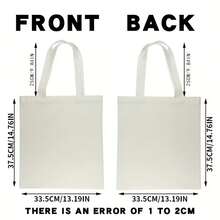 Top Pick1pc Large Lemon Tote Bag - Reusable Grocery Shopping Bag With Lemon Design, Spacious (15.7x13.8in) For Women, Travel, Beach, Farmer's Market - Durable Polyester Canvas Carryall, Travel - 白色 - 查看 3