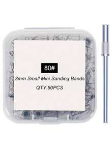 50/100pcs/Box Mini Nail Files, 3mm Mini Sanding Rings (80# 120# 180# 240#), Electric Nail Grinder Bits, Manicure Accessories Tools, Cuticle Remover