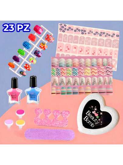 ELE-GATE Kit de Uñas para Niñas,Set de Esmalte de Uñas Infantil para Niñas- Kit de Nail Art para Edades 7-12 Años, Esmalte de Uñas No Tóxico Cosas de Niña para Manicuras - Regalos de Cumpleaños