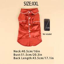 宠物无弹力、轻便、透气、舒适的家居睡衣，适合泰迪熊等小型犬种全年穿着（产品略小，建议购买大1-2个尺码，其他犬种请谨慎选择） - 酒紅色 - 查看 23