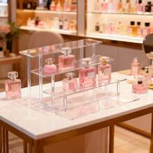 1pc Acrylic Perfume Display Stand, Transparent Multi-Functional Decorative Storage Design, Suitable For Retail Stores, Home, Desktop, Toy, Perfume, Dessert Display - Clear - View 3