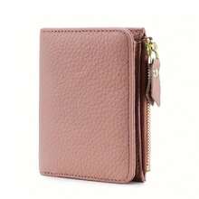 Cartera corta bonita para hombre y mujer, monedero liso de lujo con cremallera, tarjetero para tarjetas de crédito bancarias rfid, monedero pequeño y delgado, monedero negro pequeño 82WN - Rosa - Ver 4
