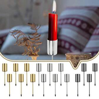 4个黑色金属烛台杯，花环造型，带固定尖头蜡烛装饰，适用于圣诞节、情人节、婚礼装饰，也可作为餐桌和生日餐桌中心装饰的杯架。