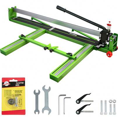 Cortador de Azulejos Manual con Guía Láser de 120 Cm y Rodamiento de Bolas para Proyectos Domésticos y Profesionales, Cuchillas de Aleación, Alta Precisión, Placa de Mango Dividida, Placa de Mango Removible, Duradero, con Posicionamiento Láser Infrarrojo.