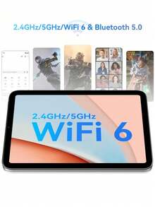 Qetupa 10.1-Inch Android 14 Tablet, T606 Octa-Core 1.6GHz Processor, 4GB RAM+128GB ROM/8GB RAM+256GB ROM, 802.11ax WiFi 6 2.4G+5G, Bluetooth 5.0, Incell FHD (1920x1200) IPS Touchscreen, 5MP+8MP Dual Cameras, 6000mAh Long-Lasting Battery, Supports 1TB Expansion, For Reading And Gaming. Lightweight And Portable, Enjoy Entertainment Anytime Anywhere. - Silver - View 11