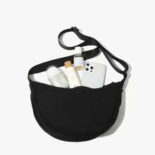 Sac bandoulière femme style ravioli, sac bandoulière léger en nylon, sac à bandoulière polyvalent - Noir - Voir 9