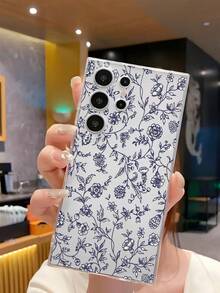 1个时尚蓝色花卉软壳手机壳，兼容华为荣耀系列，Galaxy A04e/12/A13/A14/A34/A50/A52/A53/A54/S21/S22/S23/S24/S25/S25 Ultra/S25 FE/S26/S26 PLUS/S26 ULTRA/S26 EDGE、6A/7A/8A、12T/13T/15T/15T Pro，国际版，非国内版 - 無色 - 查看 5