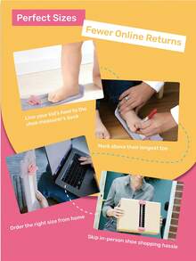 2 In 1 Home Feet & Shoes Measuring Device Up To 6Y, Baby-Loved Animal Shape Feet Length Measurement With Rounded Edges, Precise Easy To Read Markings, Anti-Slip Bottom Design, A Memoir And Keepsake For New Parents - Multicolor - View 5