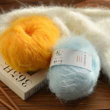 8pcs/Pack, Alpaca Mohair Yarn, Clear Colors, Soft & Comfortable Yarn Balls, For Knitting Sweaters, Crocheting Scarves, 30 Color Options - Thousand-times-a-millennium Alpaca Horse Sea - View 4