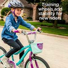 Schwinn - Ruedas de Entrenamiento para Bicicletas de 12 a 20 Pulgadas, Incluye Accesorios de Montaje, Soportes de Acero Ajustables, Desmontables, Divertidas calcomanías Adhesivas, fáciles de Instalar(Estrellas y flores) - Multicolor - Ver 3