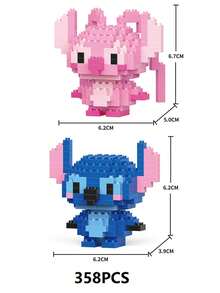 DOBBLE 口袋妖怪358片可爱卡通动漫积木套装动漫人物史迪奇图片拼图组装青少年玩具积木适合派对节日小礼物 - 彩色 - 查看 3