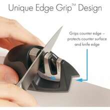 Kitchen IQ Edge Grip - Afilador de cuchillos (2 etapas), Rojo, Estándar, 1(Negro) - Multicolor - Ver 12