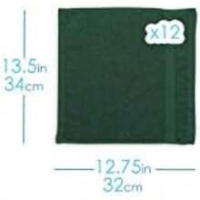 Hearth & Harbor Paquete de 12 paños de 13 x 13 Pulgadas, 100% algodón para tu Cuerpo, Ultra Suaves, de absorción, de Secado rápido, paños Verde Cazador(Verde cazador Washcloths) - Multicolor - Ver 3