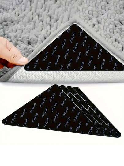 Rug Grippers, Non-Slip Fixing Stickers, Non-Slip Carpet Mat For Hardwood Floors, Tile Marble Floors, Double Sided Adhesive Carpet Clips Keep Corner Flat, Removable Carpet Tape For Area Rugs, Room Decor, Home Decor, Living Room Decor