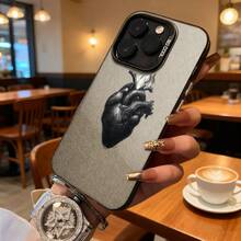Funda de Teléfono Diseño de Corazón Anatómico Gris Para Modelos de  y  Adecuada para Todas las Estaciones Opción de Regalo Ideal - Negro - Ver 7