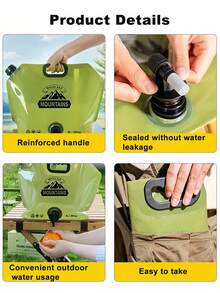 带阀门的露营水容器，可折叠储水袋，8升/28盎司便携式应急水壶，男女通用，可重复使用，适合户外露营、旅行、登山、徒步、野餐、烧烤和应急准备，户外必备配件