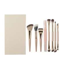 Set de 5 piezas de brochas de maquillaje para viaje con estuche, brochas multifuncionales portátiles para sombras de ojos, cejas y correctores, herramientas cosméticas, regalos - Multicolor - Ver 10