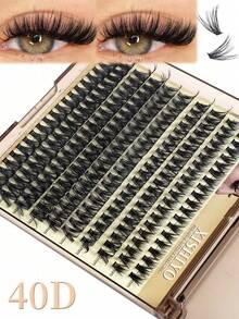 120D/100D/80D/60D/50D/40D/30D Soft Fluffy Lash Clusters Kit Thick Cluster Eyelash Extensions Individual Lashes Faux Mink Eyelash Clusters D+Curl 10MM/12MM/14MM/16MM/18MM Lash Extension Dramatic Eyelash Extensions Eyelashes Clusters Diy Makeup(200/160pcs/Box