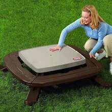 Little Tikes Fold 'n Store Picnic Table with Market Umbrella(Café) - Multicolor - Ver 5