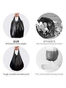 100pcs Heavy Duty Trash Bags, Extra Thick & Large Black Garbage Bags, Leak-Proof, High Load Bearing, Durable, Suitable For Kitchen, Living Room, Bedroom, Bathroom, Office (5/50/100pcs Available) - Multicolor - View 5