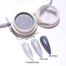 6pcs Set Christmas Mirror Silver Gold Metal Effect Nail Powder, For Creating Mirror Nail Art Decor, Multi-Color Glitter - Multicolor - View 5