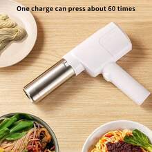 Portable Noodle Maker, Stainless Steel Electric Pasta Maker With 5 Pasta Discs, Handheld Electric Pasta Maker For Spaghetti Lasagna - Blanco - Ver 4