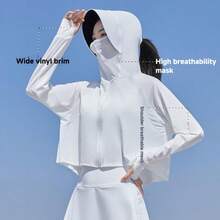 Sun Protection Clothing Summer UPF 50+ UV Women Ice Silk Breathable Jacket UV Protection Outdoor Sunscreen Hooded Thin Fishing Clothing - Sun Protection Clothing - View 3