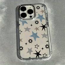 Estuche de Teléfono Suave y Elegante: Funda Protectora de TPU con Patrón de Estrella de Cinco Puntas y Doodle Colorido de Pantalla Completa |   Funda de Teléfono a Prueba de Golpes |   Adecuado para / X / XS / 11 Series y modelos 12 / 13 / 14 / 15 Funda Protectora Transparente Antirrayas Chic Suave: Eleva el Estilo de tu Teléfono - 1 pieza - Ver 1