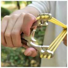 SDFG Resortera Deporte Tiro Tirachinas Slingshot Estable Gomas Elásticas Resistentes Deportes al Aire Libre - negro1 - Ver 4