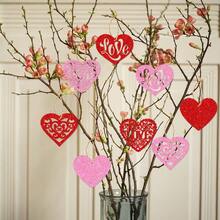 New Heart Shaped Hanging Decor, Party Decoration, Wedding Gift, Gold Glitter Paper Heart Tags - Multicolor - View 2