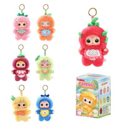  1pc Samuel Cute Fruit Plush Blind Box, Random Delivery, Big-Eyed Doll, Home Decor Fruit | Cute Ornament | Charming Design, Suitable For Birthday, Collection, Surprise Gift, Valentine's Day, Christmas And Holiday Gifts. Face Material: ABS Hard Material, Non-Plush Filling