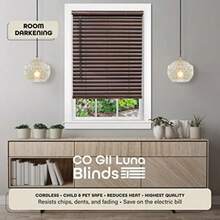 Achim Home Furnishings Cordless GII Luna 2" Vinyl Venetian Blind, 30" x 64", Mahogany(10An x 86Al cm Caoba) - Multicolor - Ver 3