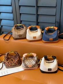 Festival Celebration New Mini Handbag, Contrast Color Small Wristlet Bag, Children's Fashion Crossbody Bag, Lipstick Pouch Fabric, Teenager Party Clutch - Contrasting Color Mortise Lock - View 2