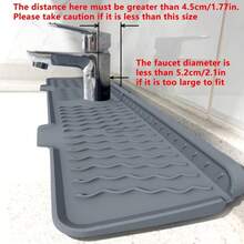 1pc Heavy Duty Anti-Slip Sink Mat With 5° Drainage Angle - Foldable Gray/Black Design, Easy To Clean Silicone Material, Suitable For Sink, Dishwasher And Washing Machine - Multicolor - View 4