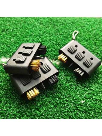 1pc Golf Club Cleaning Brush, 3-In-1 Multi-Functional Golf Club Cleaning Brush With Chain, Convenient To Carry, Golf Accessories