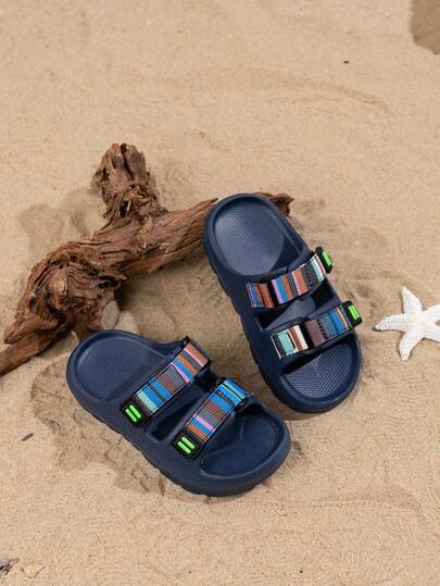 1 Pair Summer New EVA Soft Comfortable Unisex Kids/Toddlers Indoor/Outdoor Simple Versatile Comfortable Beach Holiday Slippers