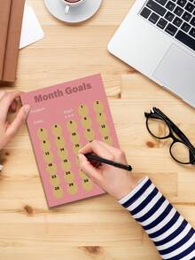 Bloco de notas para lista de tarefas - Planejador diário minimalista A6 com 52 folhas pautadas para organização de trabalho, escola e casa, folhas destacáveis, acessórios de escritório, material escolar e Dia dos Namorados. - Rosa Melancia - Ver 3