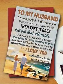 1pc Heartfelt Valentine's Day Greeting Card, Design Of Couple Holding Hands Walking On Beach At Sunset, Filled With Sincere Messages, Best Gift For Your Loved One, High-Quality Card With Envelope (12x17cm)/(4.72x6.7in) - Multicolor - View 10