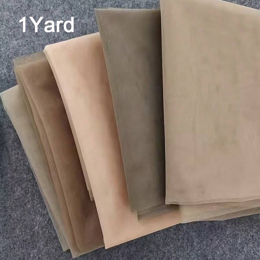 1 Yard (0.92m) Lace Net Wig Fabric Roll - -Looking Thin Sheer Hair Netting For Wigs, Braids & Extensions | Brown, Beige | Salon & DIY Hair Making Supplies, Lace Base Material - Multicolor - View 1