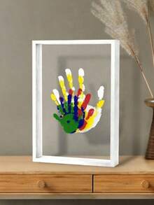 Family Handprint Kit, Gift For New Parents, DIY Craft Keepsake With Wooden Frame - White - View 5
